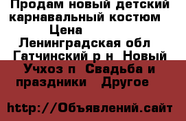 Продам новый детский карнавальный костюм › Цена ­ 1 000 - Ленинградская обл., Гатчинский р-н, Новый Учхоз п. Свадьба и праздники » Другое   